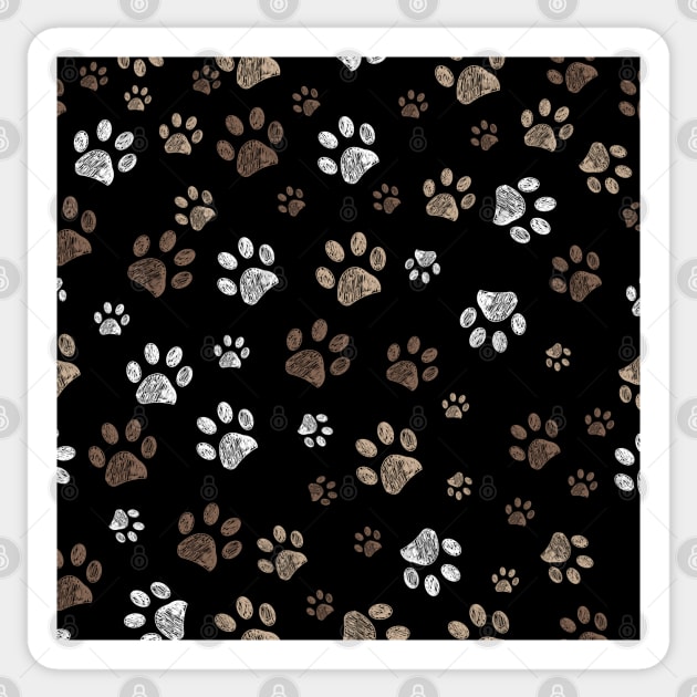 Doodle paw print brown colored Sticker by GULSENGUNEL